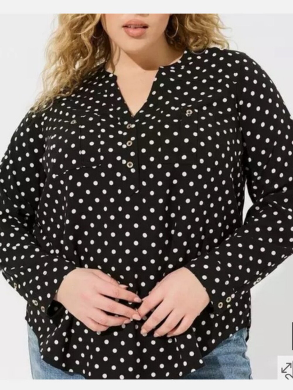 Torrid Black Polka Dot Blouse 🖤